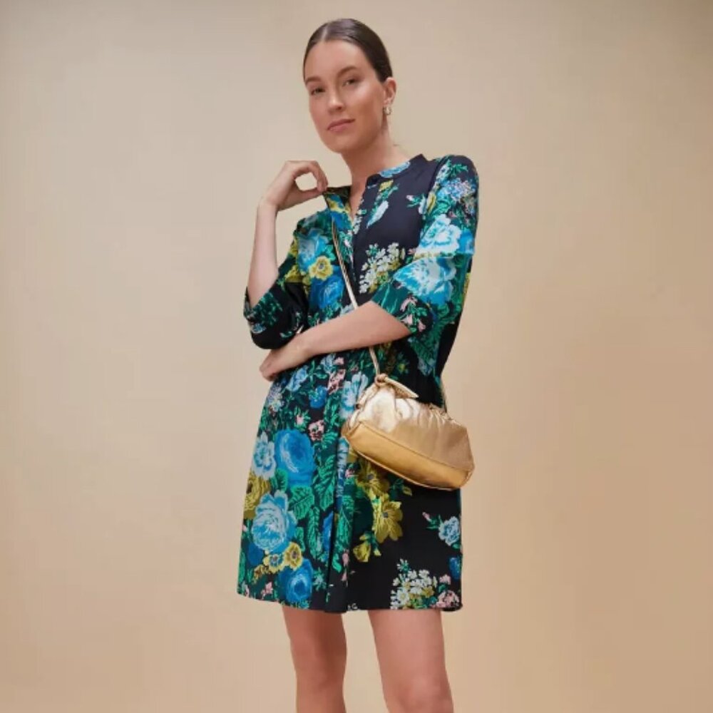 Tuckernuck - Verdant Floral Royal Shirt Dress